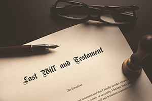 Picture of a will and testament on a desk