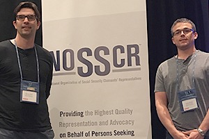 Attorneys Patrick Cahill and Adam Banton at the NOSSCR conference