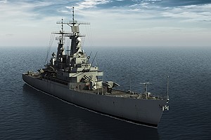 Navy ship in ocean