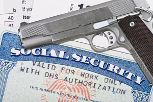 social security card and a gun
